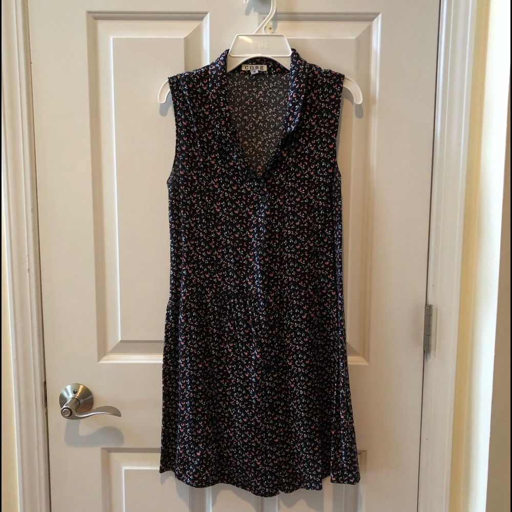 Floral, sleeveless tunic/minidress